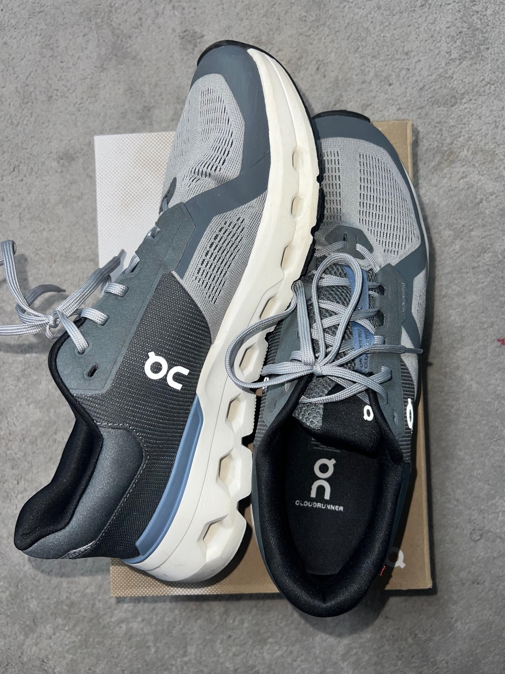On Running Running Cloudrunner Men's Gray/Blue Running Shoes